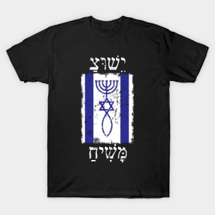 Faith In Jesus Promised Messiah Israel Flag T-Shirt